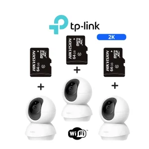 Kit de 3 Cámaras de seguridad Tapo C210 2K + Micro SD64GB - TpLink